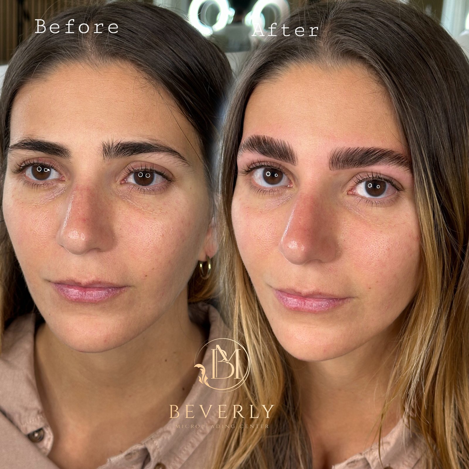 Brow Lamination in Los Angeles Before After Result